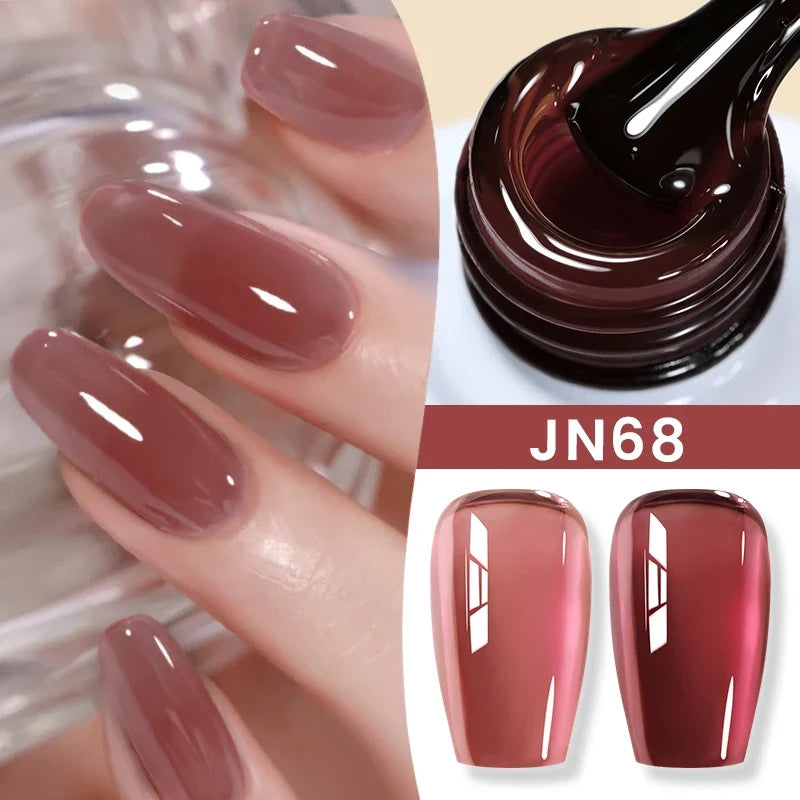BORN PRETTY 83 Colors 10ml Jelly Nude Gel Nail Polish Autumn Amber Semi Transparent Manicure Soak off UV LED Nails Gel Varnish 51