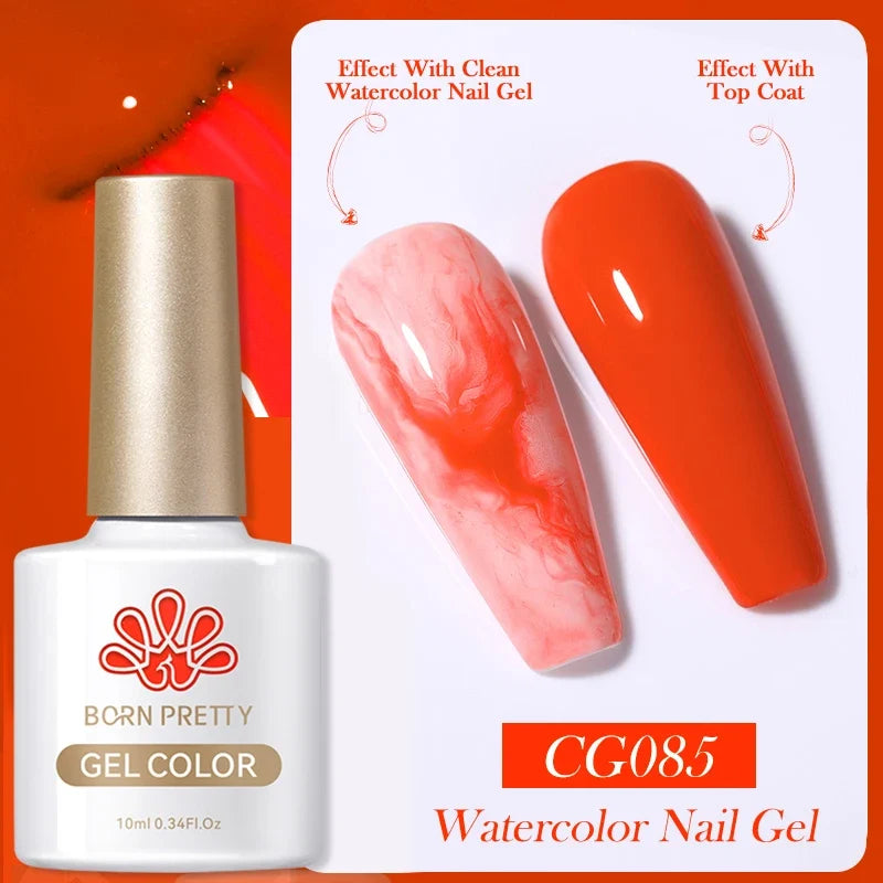BORN PRETTY 10ml Clear Blooms Gel Polish UV LED Soak Off Nail Art Polish for Spreading Effect Marble Nail Polish Gel Painting 47
