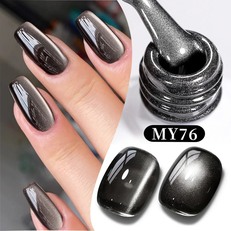 BORN PRETTY 10ml Silver Water Light Cat Magnetic Gel Nail Polish Nail Supplies Vernis Semi Permanent Gel for Fall Winter Nails 44