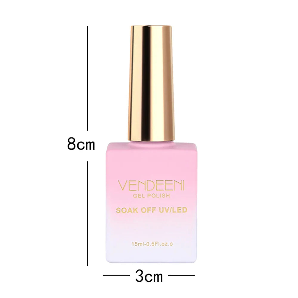 Vendeeni 24 Colors Jelly Transparent Gel Nail Polish Nude Pink Skin Color UV Soak Off Gel Varnish Jade Nail Art Gel Lacquer 15ml 6