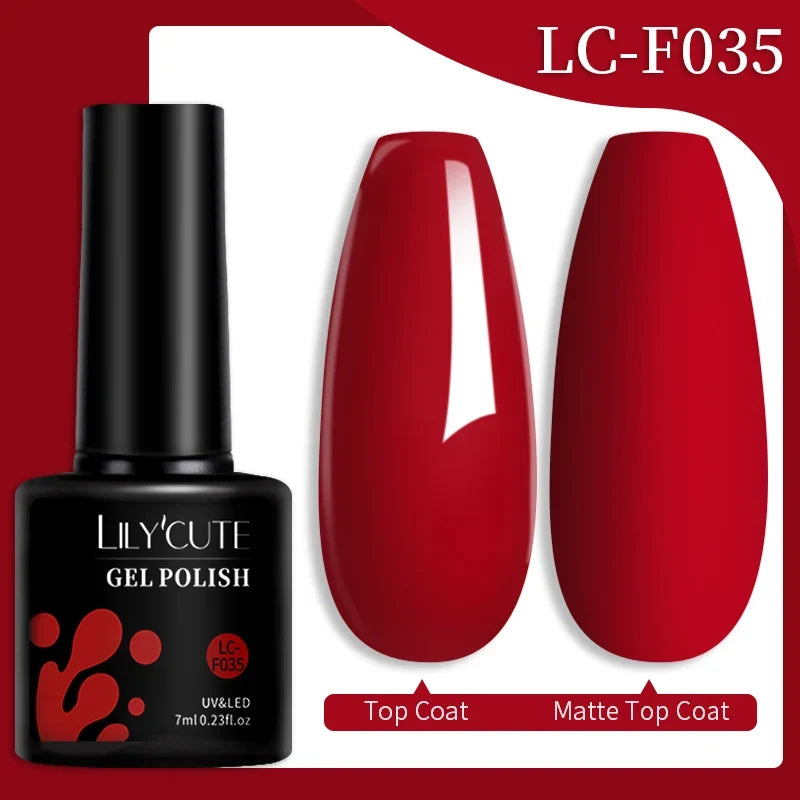 LILYCUTE 7ML Colorful Gel Nail Polish 129 Colors Long Lasting For Manicure Semi Permanent Base Top Coat Nail Art UV Gel Varnish 130