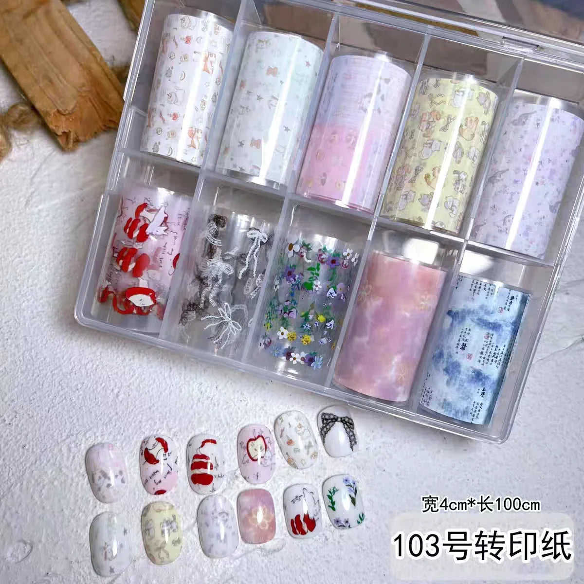 10Rolls Plaid Thousand-Bird Bow  Stars Nail Foils Transfer Paper  Nail Art Stickers  Manicure Set Decal  Nails Decoration 11