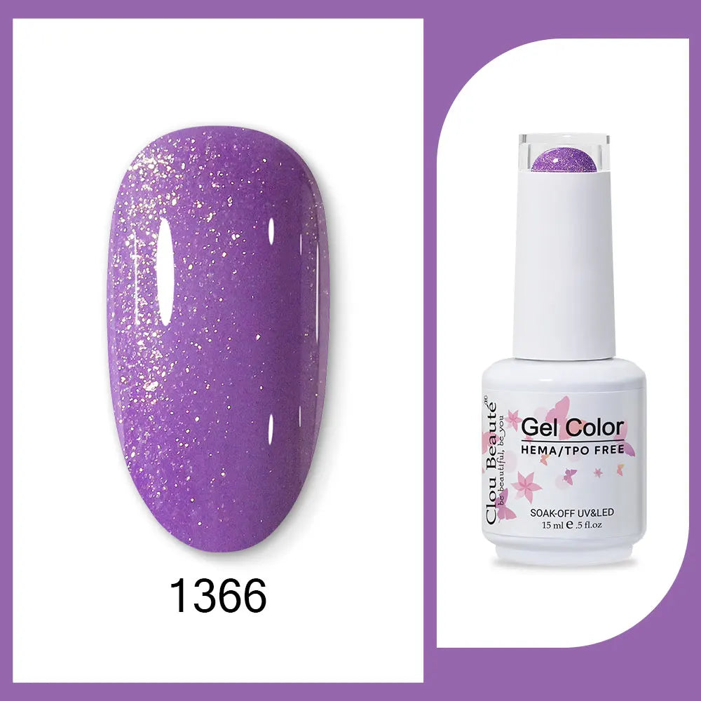 Clou Beaute 15ml Red Black White Green Neon Gel Nail Polish Base Top Coat Velvet Top 400 Colors Semi Permanent Gel Nail Varnish 85