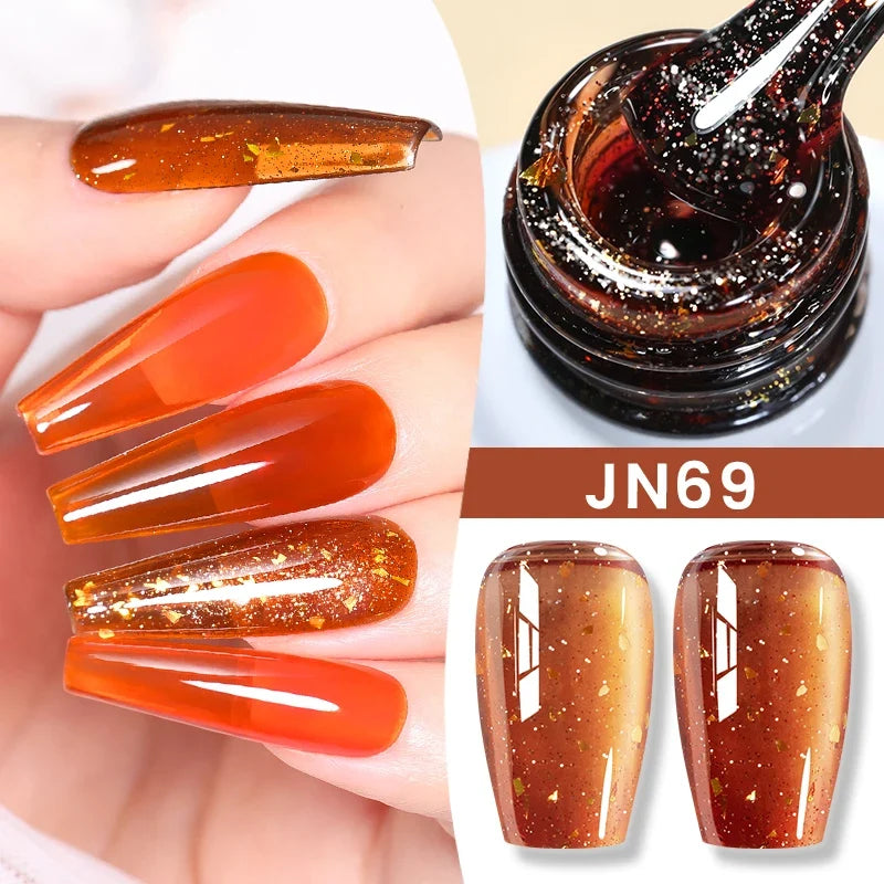 BORN PRETTY 83 Colors 10ml Jelly Nude Gel Nail Polish Autumn Amber Semi Transparent Manicure Soak off UV LED Nails Gel Varnish 45