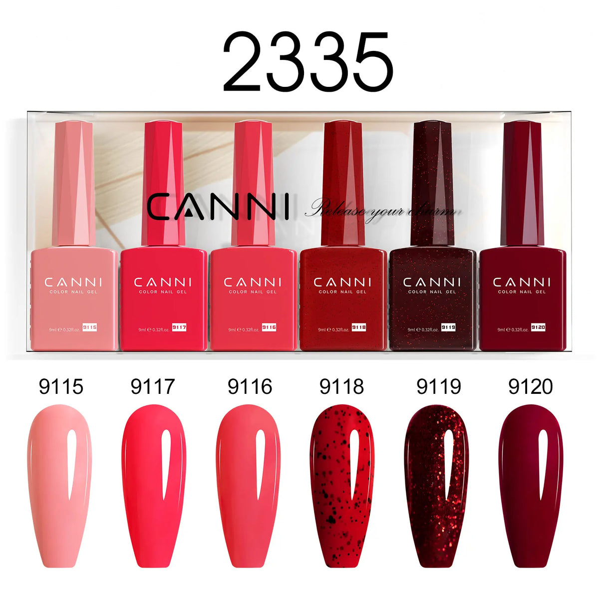 6pcs*9ml CANNI HEMA FREE Nail Gel Polish Set Gorgeous Color Semi Permanent Pigmented Painting Gel Soak off UV LED Gel Nails Kit 18