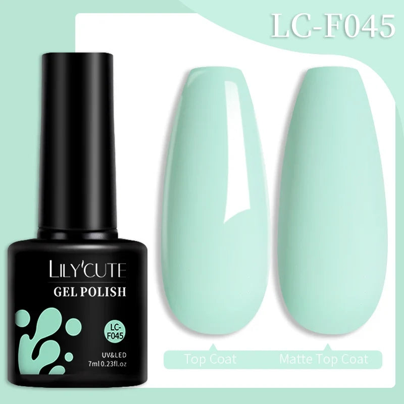 LILYCUTE 7ML Colorful Gel Nail Polish 129 Colors Long Lasting For Manicure Semi Permanent Base Top Coat Nail Art UV Gel Varnish 107