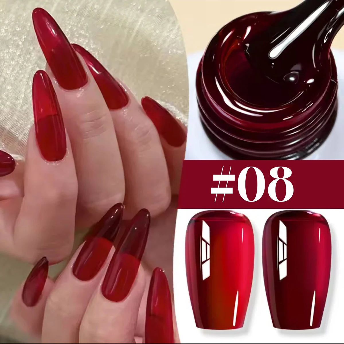 10ML 1-24PCS Milk White Jelly Gel Nail Polish Nail Art 2026 New Popular Nail Supplies UV LED Light Nails Black Red Nails 6