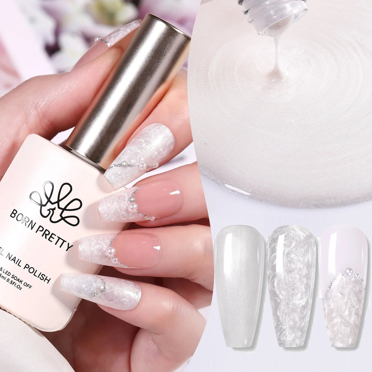 BORN PRETTY Milky Jelly Rubber Base Gel for Gel Nail Polish 15ml Russian Self-leveling Nude Color Soak Off Semi Permanent UV Gel 20