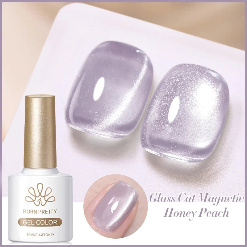 BORN PRETTY 10ml Silver Water Light Cat Magnetic Gel Nail Polish Nail Supplies Vernis Semi Permanent Gel for Fall Winter Nails 50
