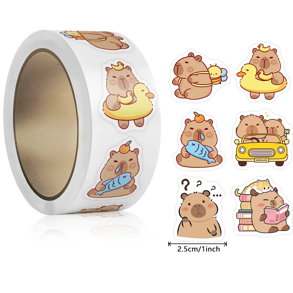 500PCS Cartoon Capybara Stickers Anime Decal Skateboard Laptop Motorcycle Guitar Cute Kawaii Cartoon Movie Sticker Kids Toy 1