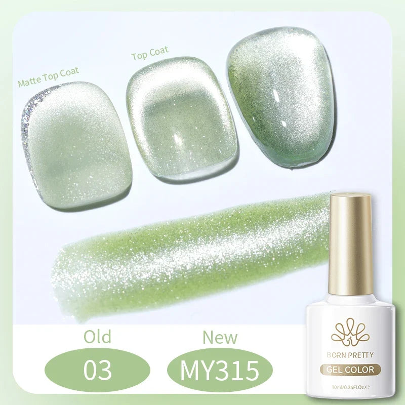 BORN PRETTY 10ml Silver Water Light Cat Magnetic Gel Nail Polish Nail Supplies Vernis Semi Permanent Gel for Fall Winter Nails 86