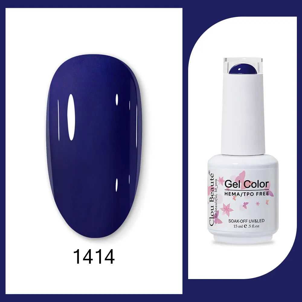 Clou Beaute 15ml Red Black White Green Neon Gel Nail Polish Base Top Coat Velvet Top 400 Colors Semi Permanent Gel Nail Varnish 42