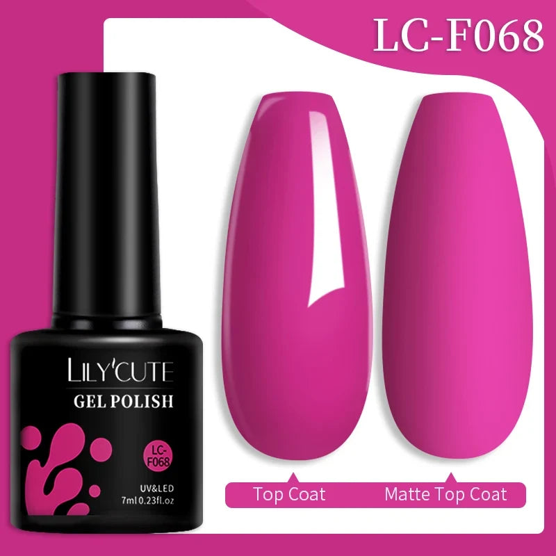 LILYCUTE 7ML Colorful Gel Nail Polish 129 Colors Long Lasting For Manicure Semi Permanent Base Top Coat Nail Art UV Gel Varnish 10