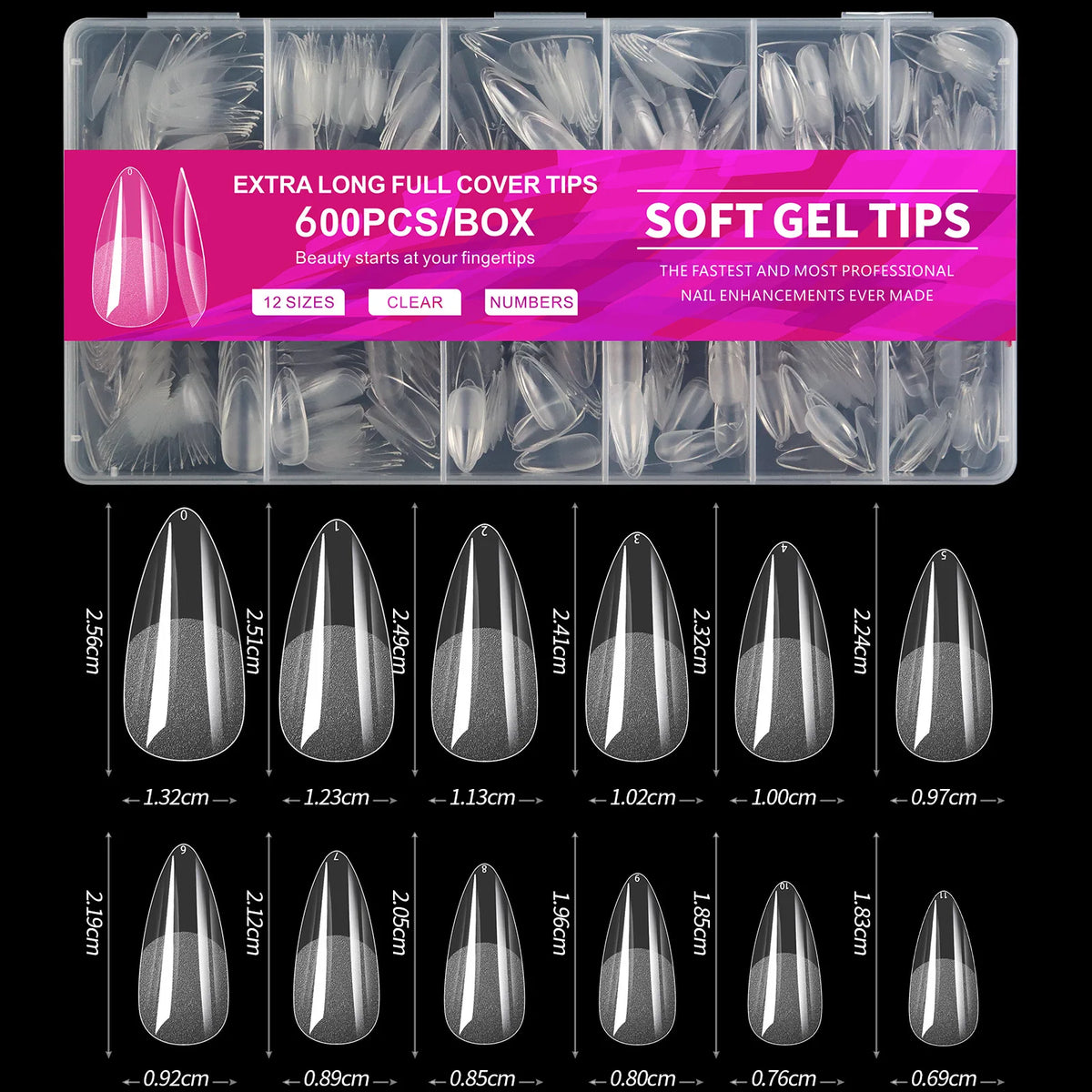 100/600Pcs Short Almond Nail Tips Soft Gel Nail Tips Full Cover False Nail Tips For Acrylic Nails  Salon Home Press On Nails 11