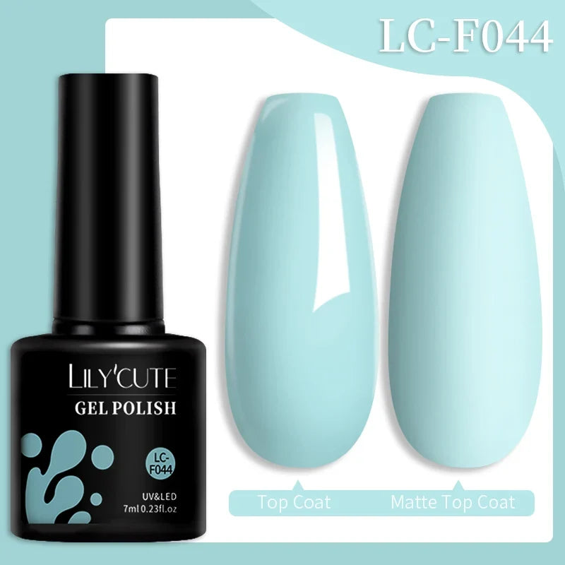 LILYCUTE 7ML Colorful Gel Nail Polish 129 Colors Long Lasting For Manicure Semi Permanent Base Top Coat Nail Art UV Gel Varnish 28