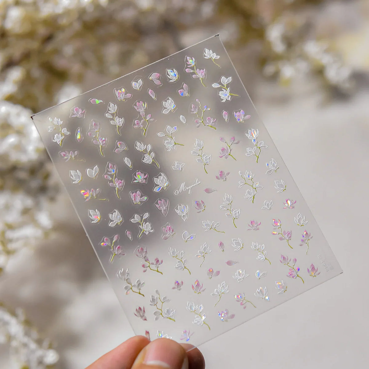 1pcs Dream Flower Window Shell Light Nail Art Stickers Japanese Flower Self Adhesive Stickers Press On Nails Decoration Decals 11