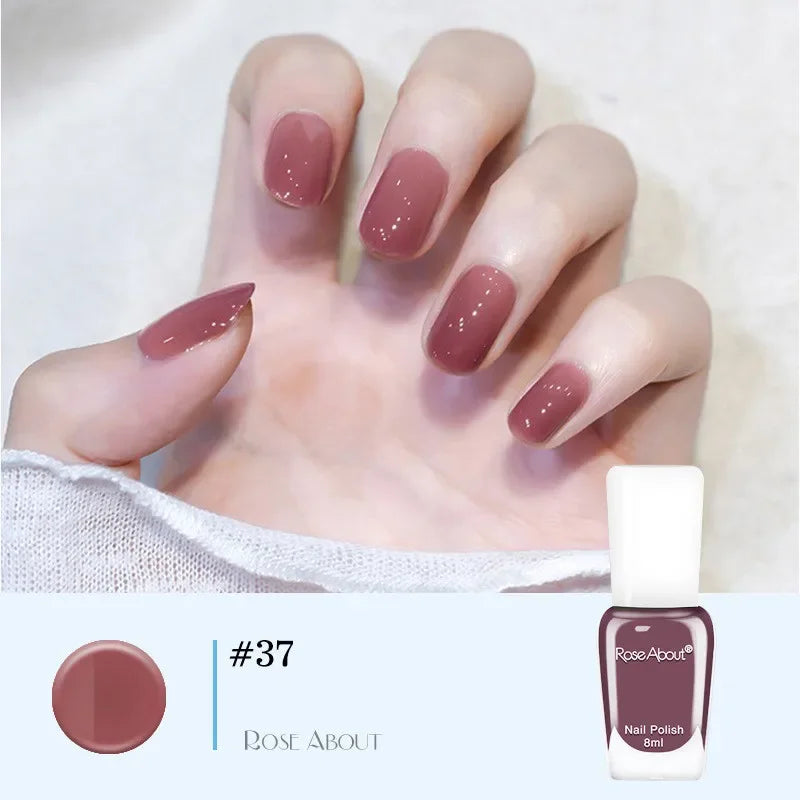 40 Colors No Bake Water-based Nail Polish Glitter Sequins Long-lasting Tearable Healthy Tearable Quick-drying Nude Nail Polish 23