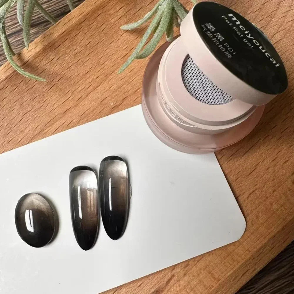 1Jar Black Pat Painting Gel Nail Polish with Air Cushion Gradient Matte Texture Nail Patting Glue Soak Off UV LED Nail Varnish 8 8