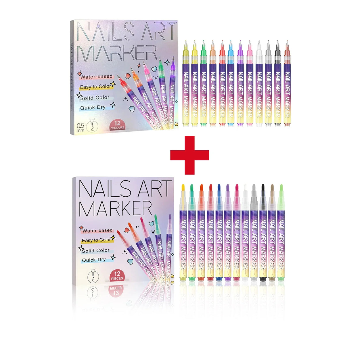 12pcs/Set Nail Art Graffiti Pen DIY Nail Art Painting Pens Abstract Lines Fine Design Multi-Color Drawing Nail Painting Tools 10