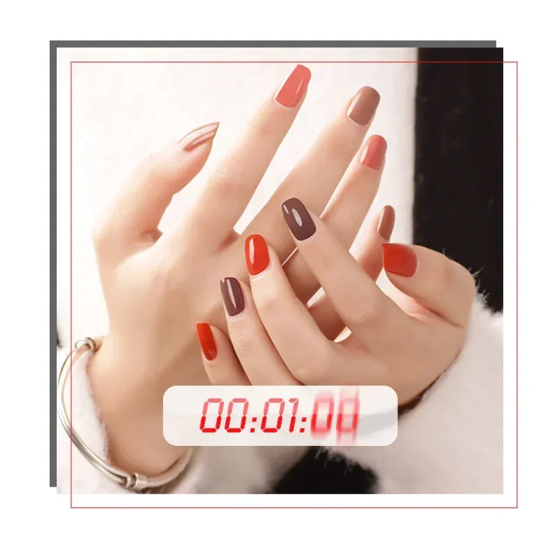 No-bake Nail Polish Nail Art Tearable Quick Dry Normal Without Lamp Nail Polish Glitter Sequins UV Varnish Nails Tools 5