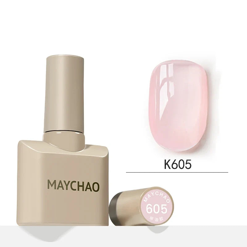 MAYCHAO 12ml Jelly Gel Nail Polish Semi Permanent Top Coat Soak Off UV LED Gel Art Nail Varnish Manicure Long Lasting Nail Gel 38