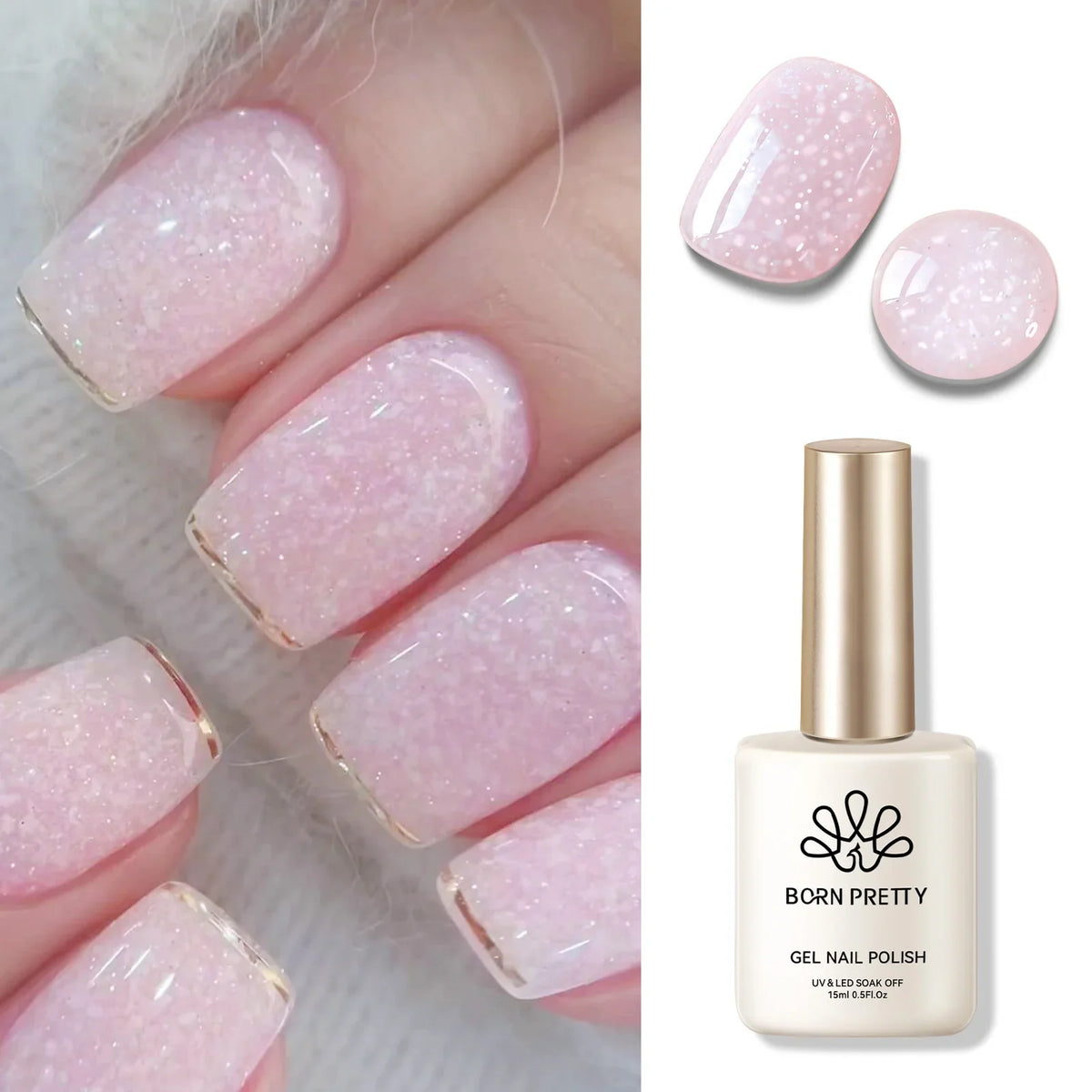 BORN PRETTY Milky Jelly Rubber Base Gel for Gel Nail Polish 15ml Russian Self-leveling Nude Color Soak Off Semi Permanent UV Gel 24
