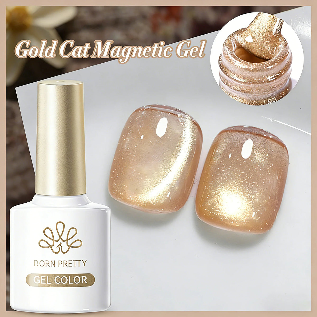 BORN PRETTY 10ml Silver Water Light Cat Magnetic Gel Nail Polish Nail Supplies Vernis Semi Permanent Gel for Fall Winter Nails 42