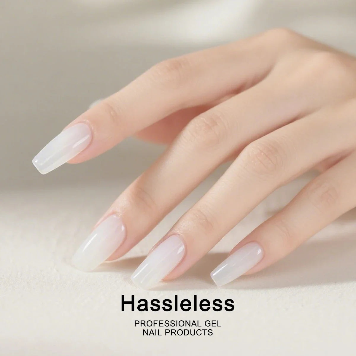 Hassleless Pudding Milky White Gel Nail Polish, Pure Color UV Gel Polish, For Professionals Starter Nail Art DIY 15ml 3
