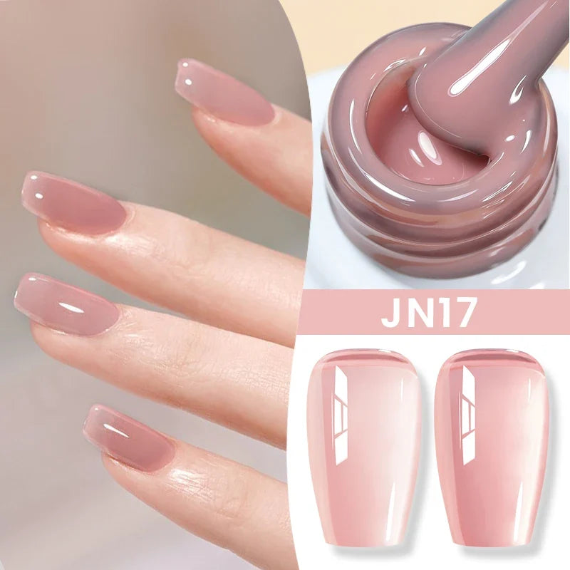 BORN PRETTY Jelly Nude Gel Nail Polish 10ml Light Pink Peach Translucent Color UV Light Cure Gel Varnish Nail Art DIY at Home 121