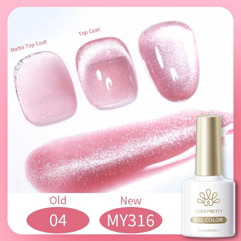 BORN PRETTY 10ml Silver Water Light Cat Magnetic Gel Nail Polish Nail Supplies Vernis Semi Permanent Gel for Fall Winter Nails 70