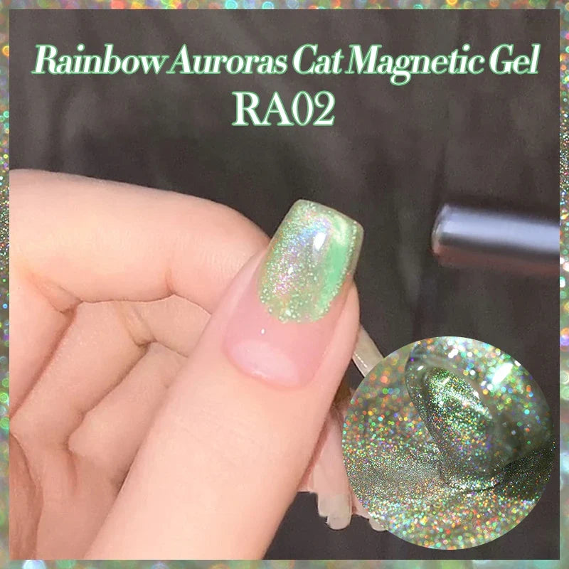 BORN PRETTY 10ml Silver Water Light Cat Magnetic Gel Nail Polish Nail Supplies Vernis Semi Permanent Gel for Fall Winter Nails 33