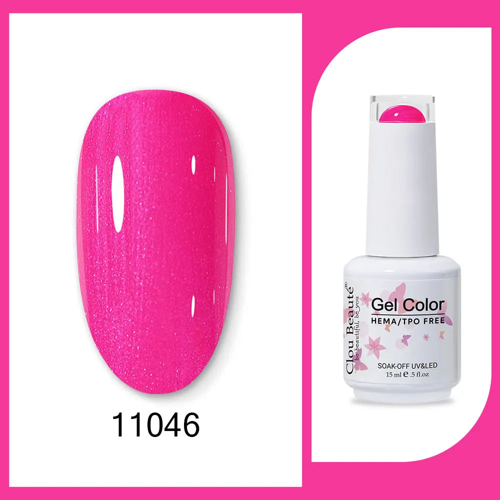 Clou Beaute 15ml Red Black White Green Neon Gel Nail Polish Base Top Coat Velvet Top 400 Colors Semi Permanent Gel Nail Varnish 39
