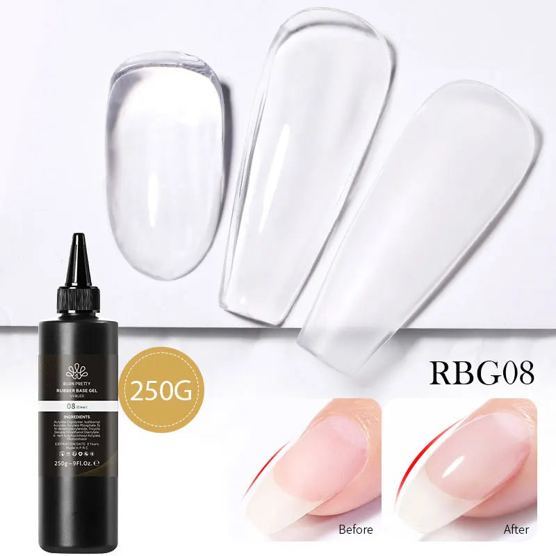 BORN PRETTY 250g Milky White Jelly Nude Gel Nail Polish Refilled Package Translucent Clear Semi Permanent Soak Off UV Gel 17