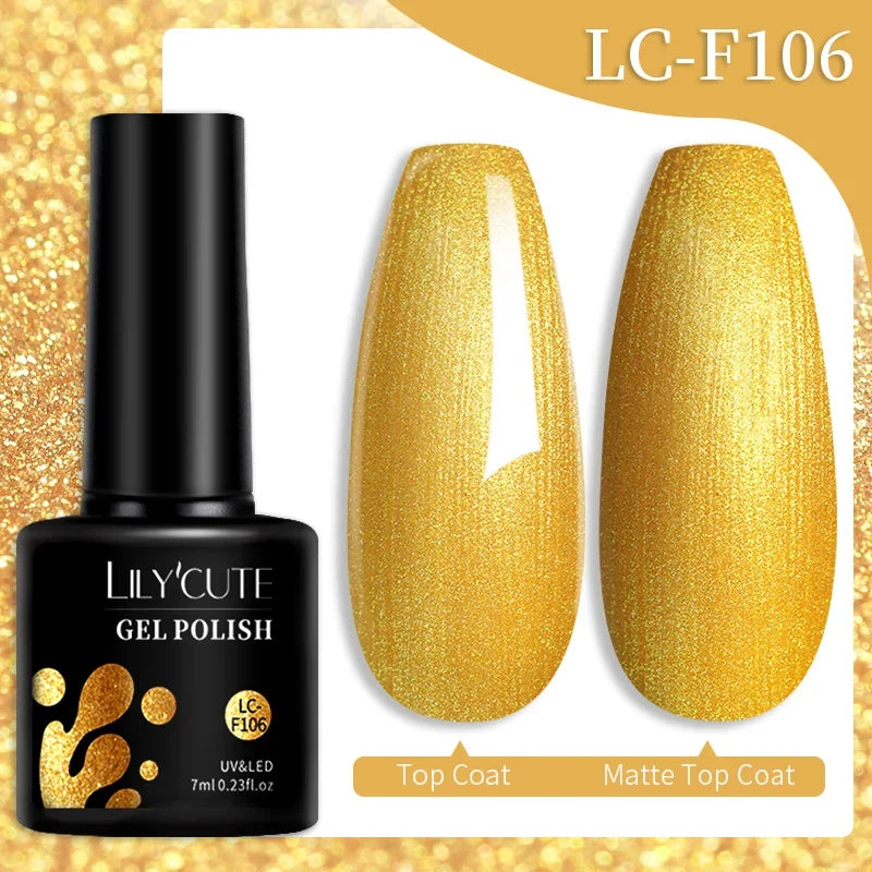 LILYCUTE 7ML Colorful Gel Nail Polish 129 Colors Long Lasting For Manicure Semi Permanent Base Top Coat Nail Art UV Gel Varnish 13