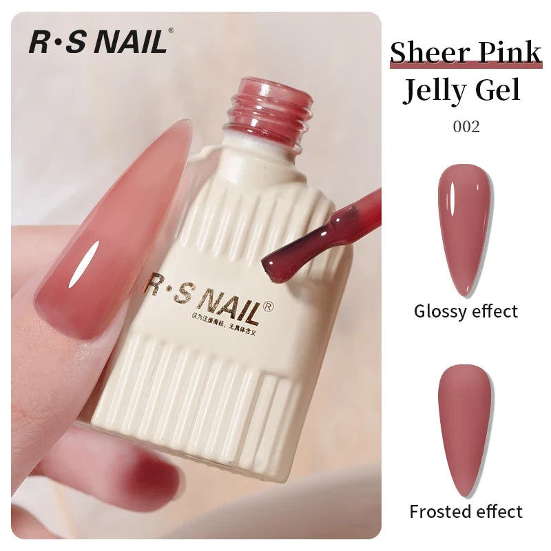 RS NAIL Jelly Transparent Gel Nail Polish 10g Summer Nude Pink Gel Polish Semi Permanent Soak Off UV LED Varnish Jade Nail Gel 8