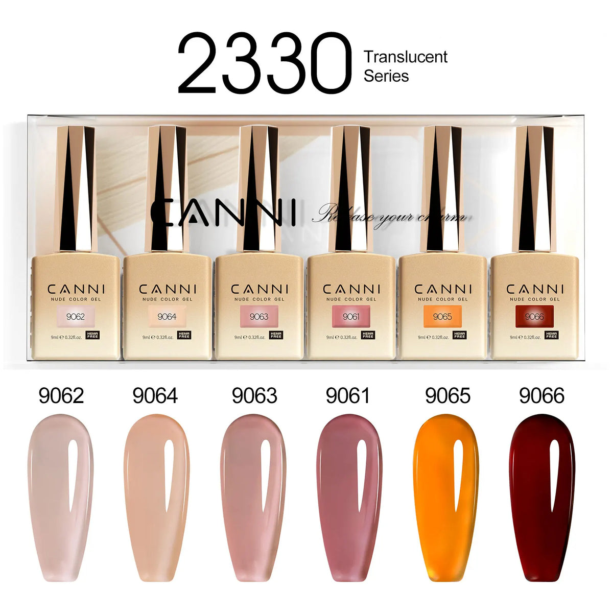6pcs*9ml CANNI HEMA FREE Nail Gel Polish Set Gorgeous Color Semi Permanent Pigmented Painting Gel Soak off UV LED Gel Nails Kit 50