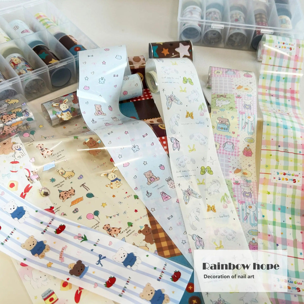 10Rolls Plaid Thousand-Bird Bow  Stars Nail Foils Transfer Paper  Nail Art Stickers  Manicure Set Decal  Nails Decoration 41