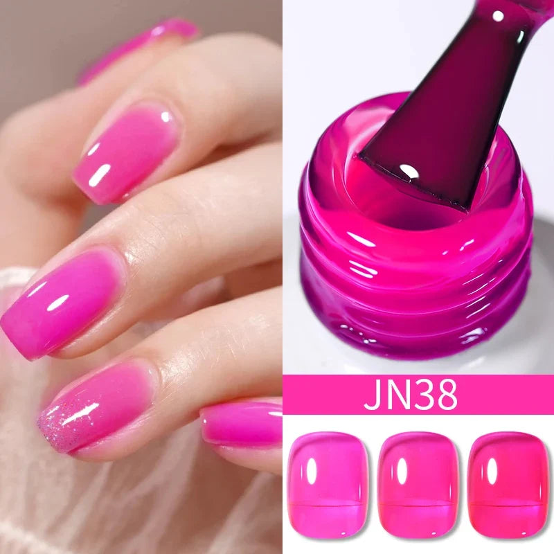 BORN PRETTY 10ml Blood Red Jelly Gel Nail Polish Halloween Nails Art Gel Polish Sheer Translucent Nail Gel for Winter Manicure 22