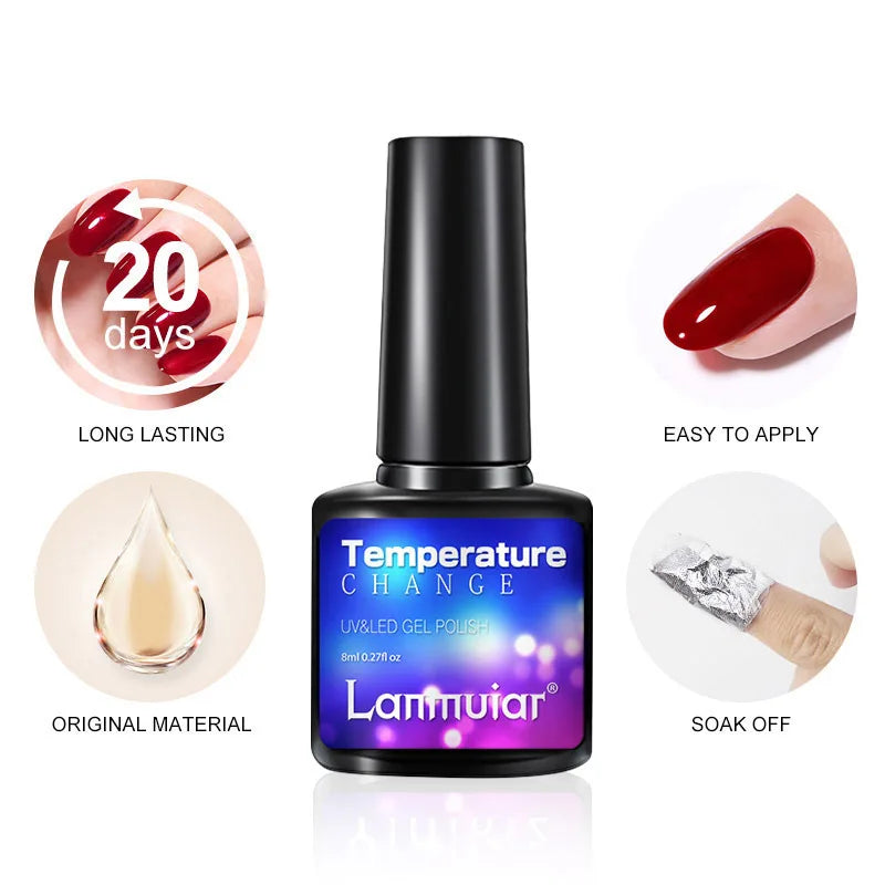 Temperature Color Changing Thermal Nail Polish Fast Drying Water-based Gradient Nail Varnish Manicure Supplies Nail Art 3