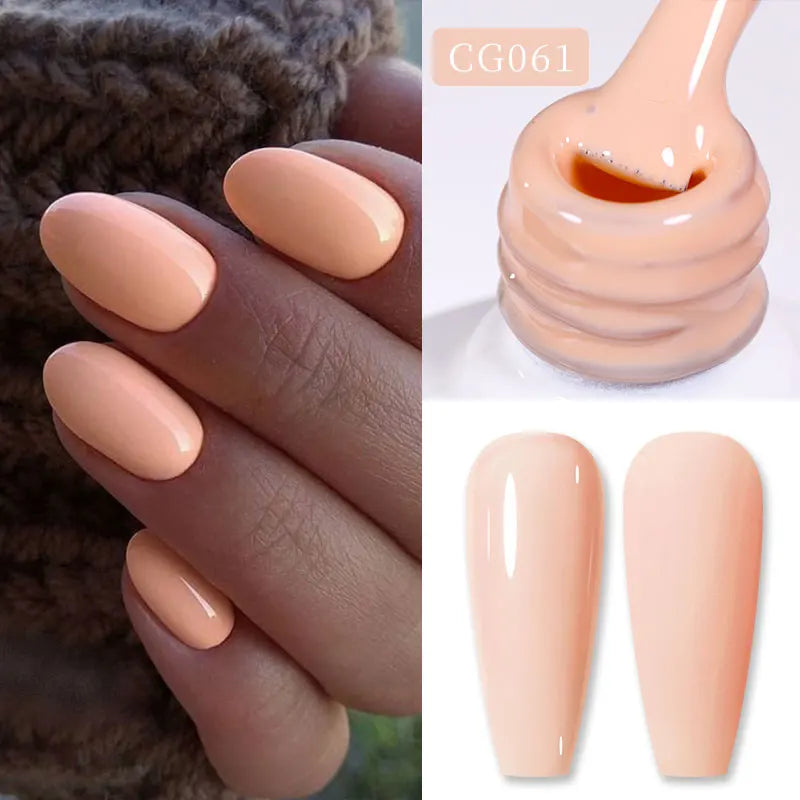 BORN PRETTY Jelly Nude Gel Nail Polish 10ml Light Pink Peach Translucent Color UV Light Cure Gel Varnish Nail Art DIY at Home 35