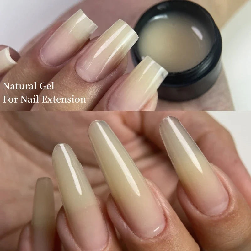 MSHARE 50ml Natural Nails Gel Builder Nalil Tpo Free Self Leveling Gel for Nail Extension Construction Pink Shade UV Led Gel 5