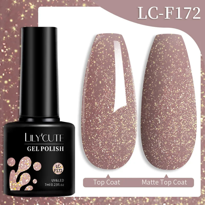 LILYCUTE 7ML Colorful Gel Nail Polish 129 Colors Long Lasting For Manicure Semi Permanent Base Top Coat Nail Art UV Gel Varnish 79