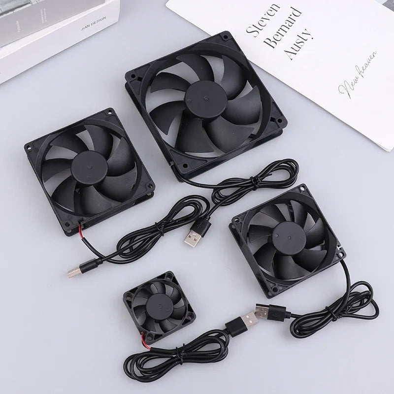 5V USB Router Cooling Fan | Quiet Brushless Desktop Cooler for TV Box Modem PC 3