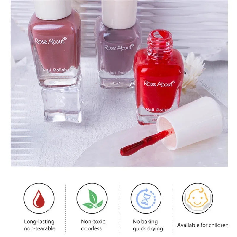 40 Colors No Bake Water-based Nail Polish Glitter Sequins Long-lasting Tearable Healthy Tearable Quick-drying Nude Nail Polish 4