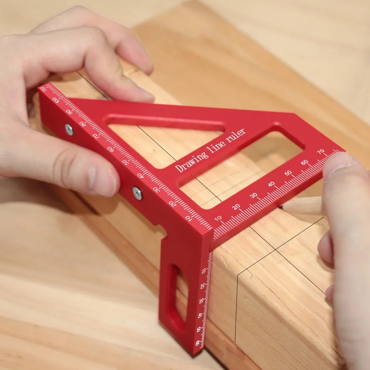 Multi-Angle Measuring Ruler | 45/90 Degree Plastic Carpenter Square Tool for Woodworking 4