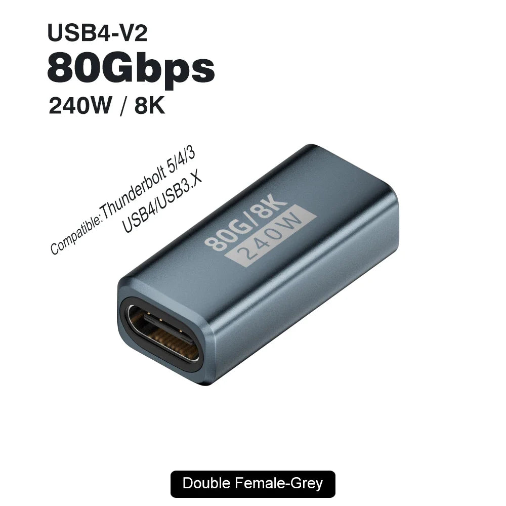 USB4 V2 90 Degree USB-C Angle Adapter | 80Gbps Thunderbolt 5/4/3 Elbow Connector 8