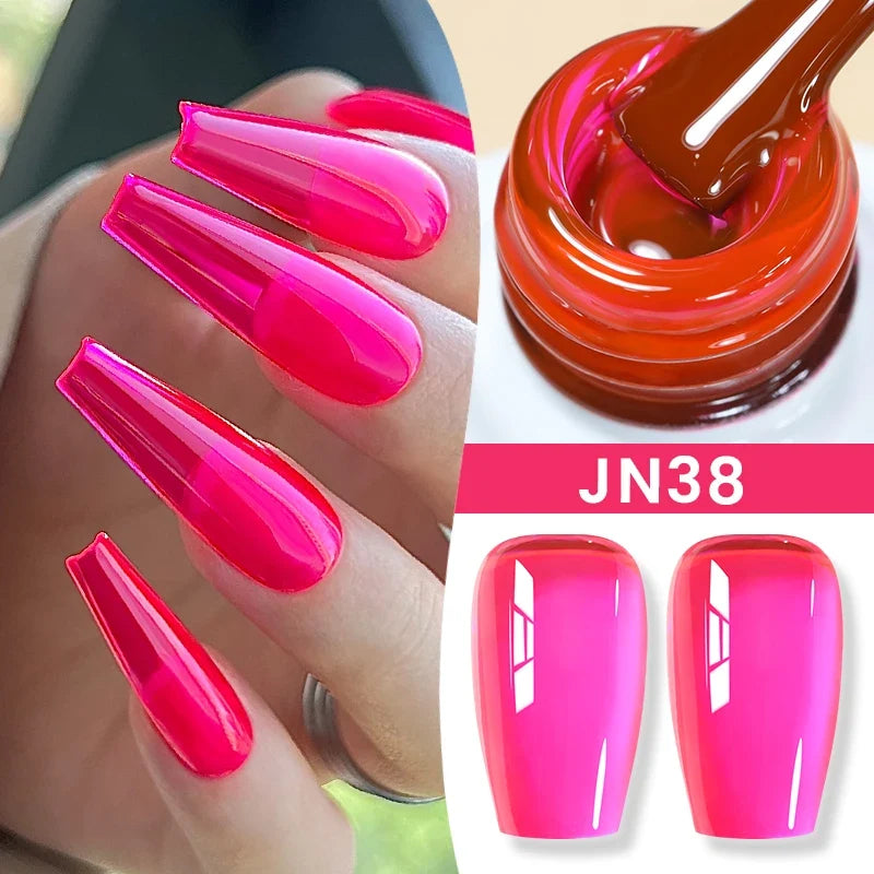 BORN PRETTY Jelly Nude Gel Nail Polish 10ml Light Pink Peach Translucent Color UV Light Cure Gel Varnish Nail Art DIY at Home 18