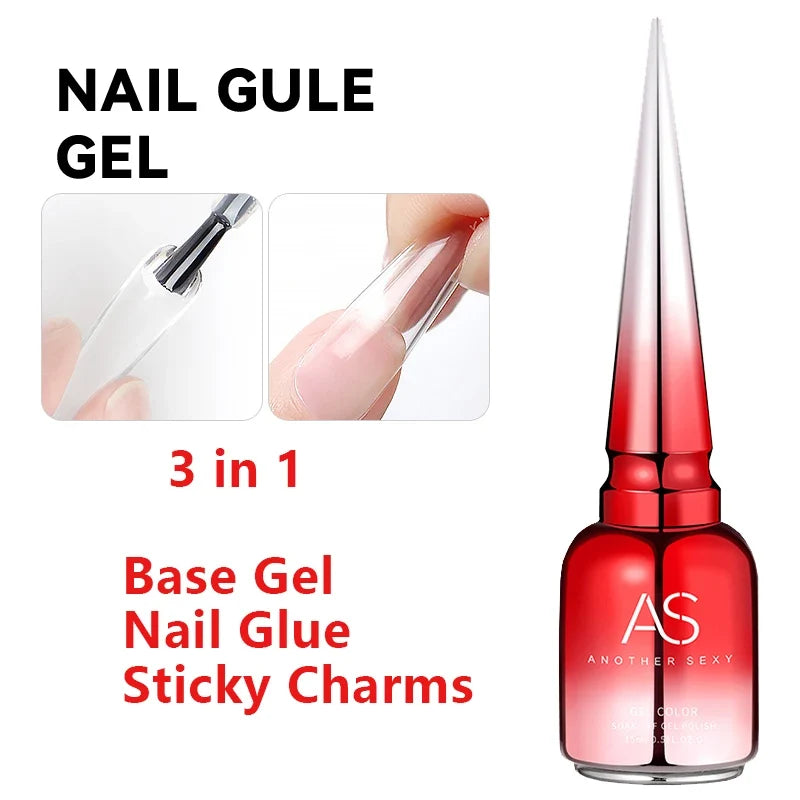 AS 15ml Transfer Foil Gel Nail Polish Soak Off Led Uv Gel Varnish Fast Dry Star Sticker Glue Stamp Gel 8