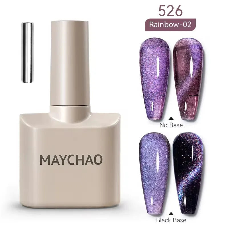 MAYCHAORomantic Galaxy Cat Eye Gel Nail Polish With Magnet Soak off UV Holographic Magnetic Rainbow Gel Polish for Nail Manicure 25