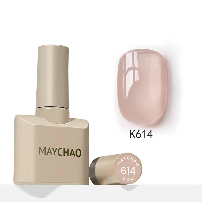 MAYCHAO 12ml Jelly Gel Nail Polish Semi Permanent Top Coat Soak Off UV LED Gel Art Nail Varnish Manicure Long Lasting Nail Gel 39